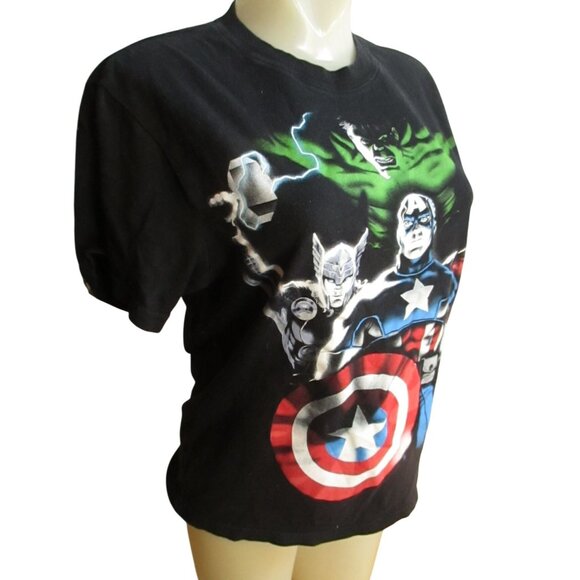 Women's Small T-shirt Marvel Avengers Assemble Mens XS T-Shirt Black S Cotton - Picture 2 of 6
